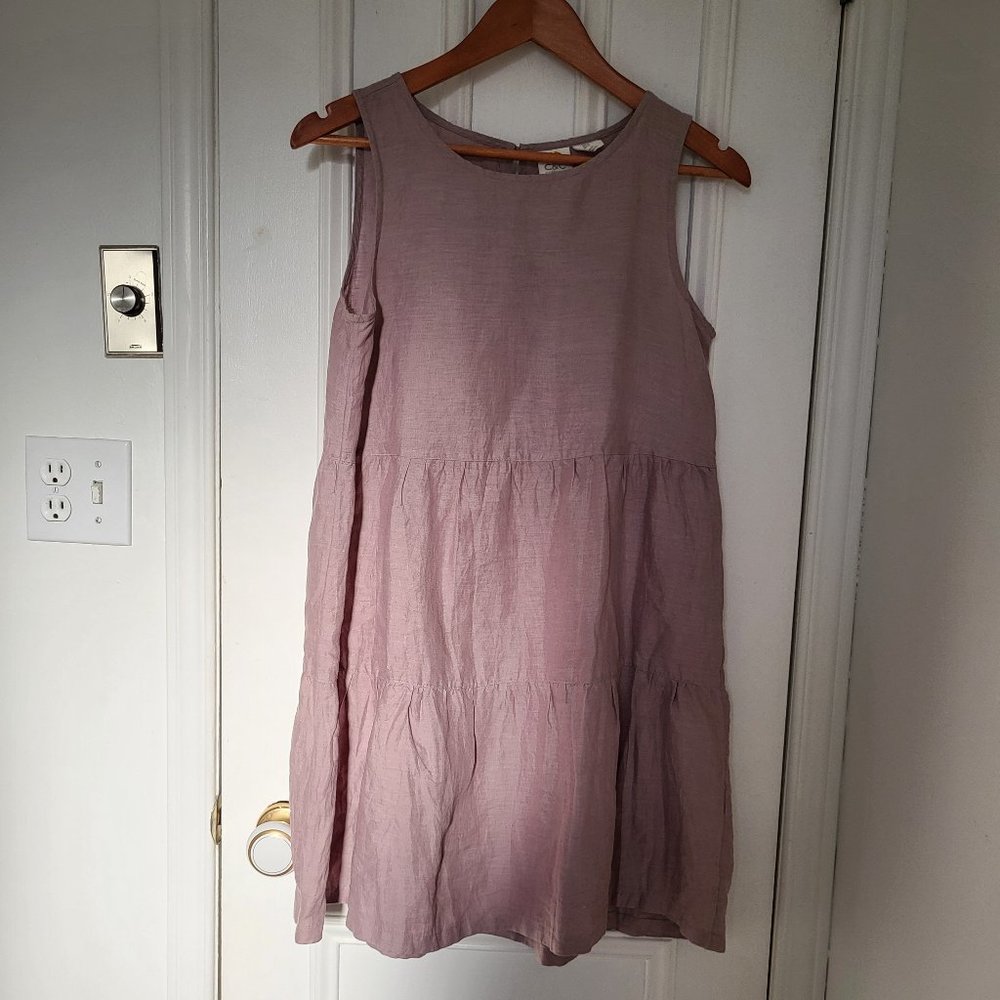 Linen Summer Dress in muted mulberry sz Small